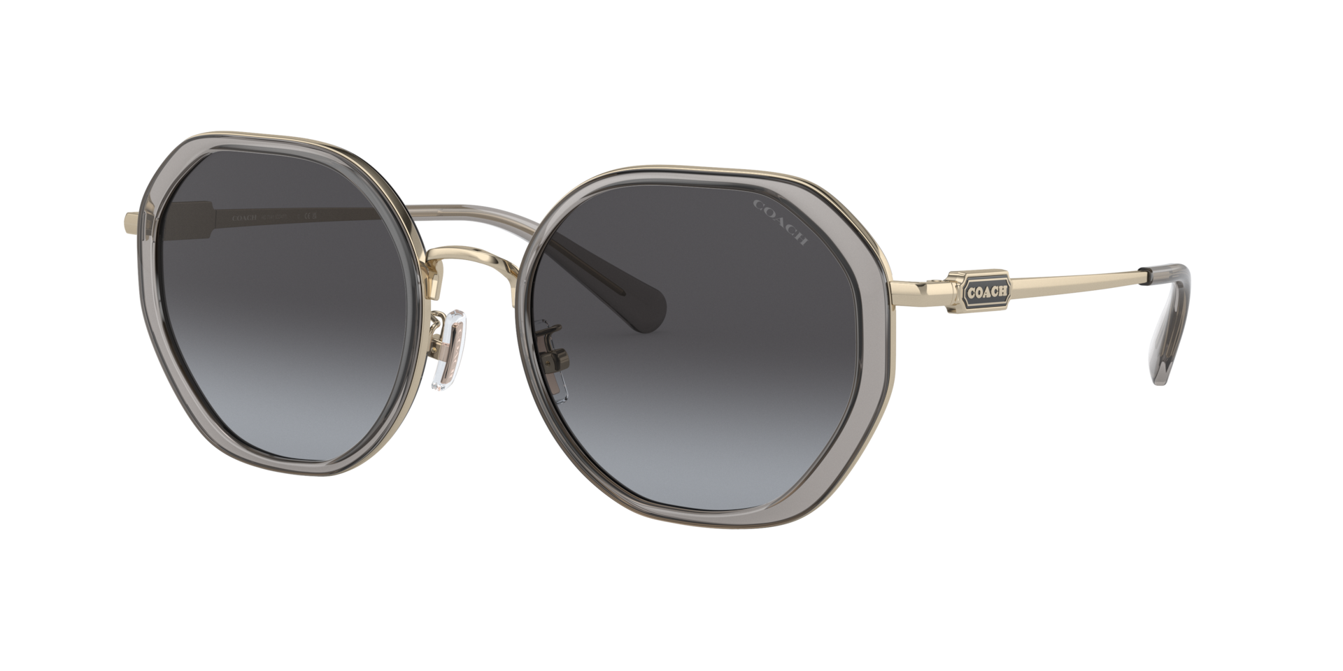 Coach Woman Sunglass CD477 - Frame color: Transparent Grey, Lens color: Grey Gradient