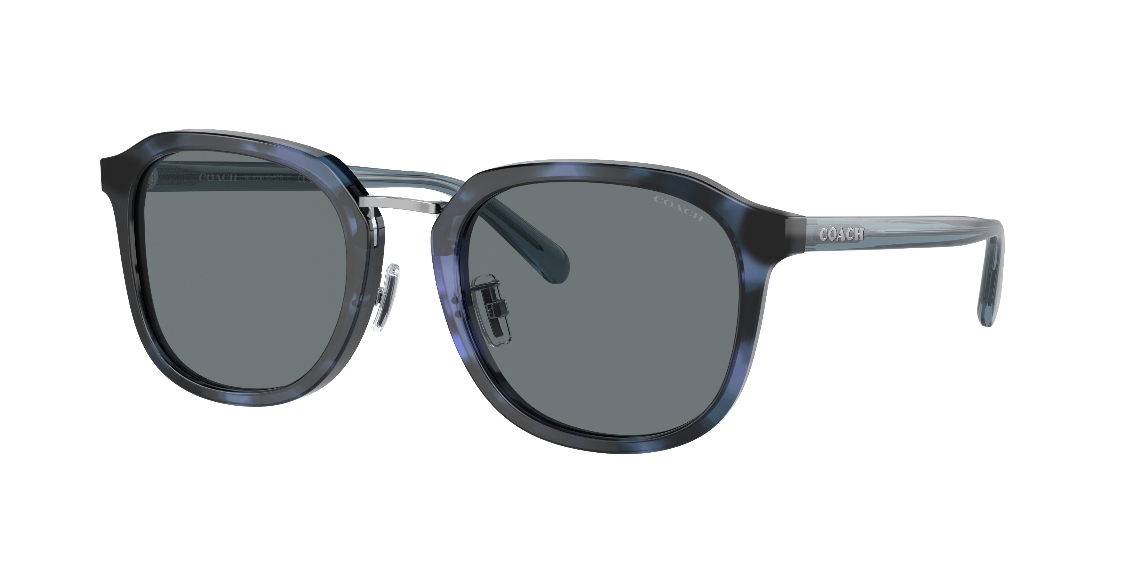 Coach Man Sunglass CH577 -  Frame color: Blue Tortoise, Lens color: Blue Solid