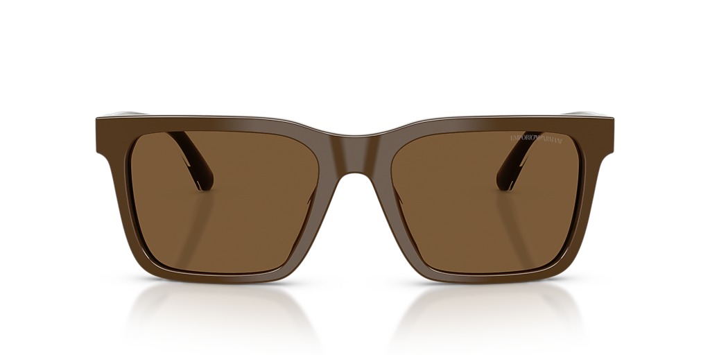 Emporio Armani Women\'s Rectangular Sunglasses Translucent Brown Emporio Armani EA4252U Sunglasses 627173 Shiny Opaline Light  main image 3