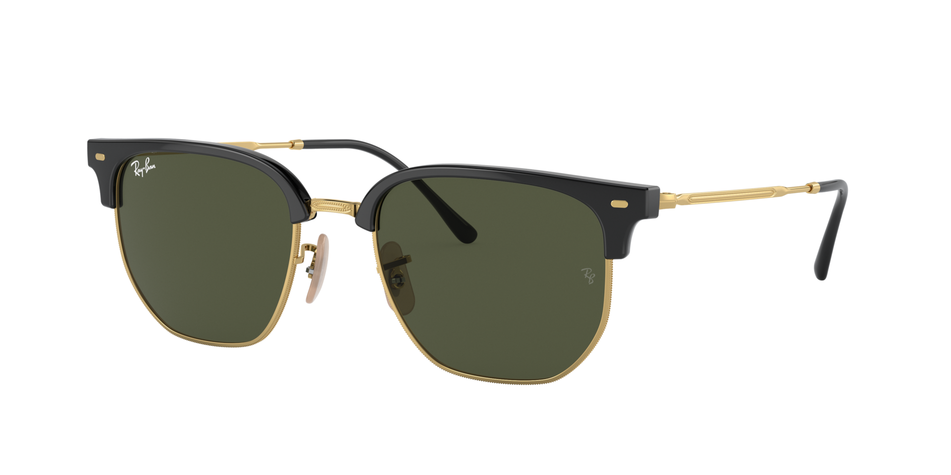 Ray-Ban Clubmaster B&L USA サングラス Ray-Ban New Clubmaster XL (53 - 20) with Green lenses and Black