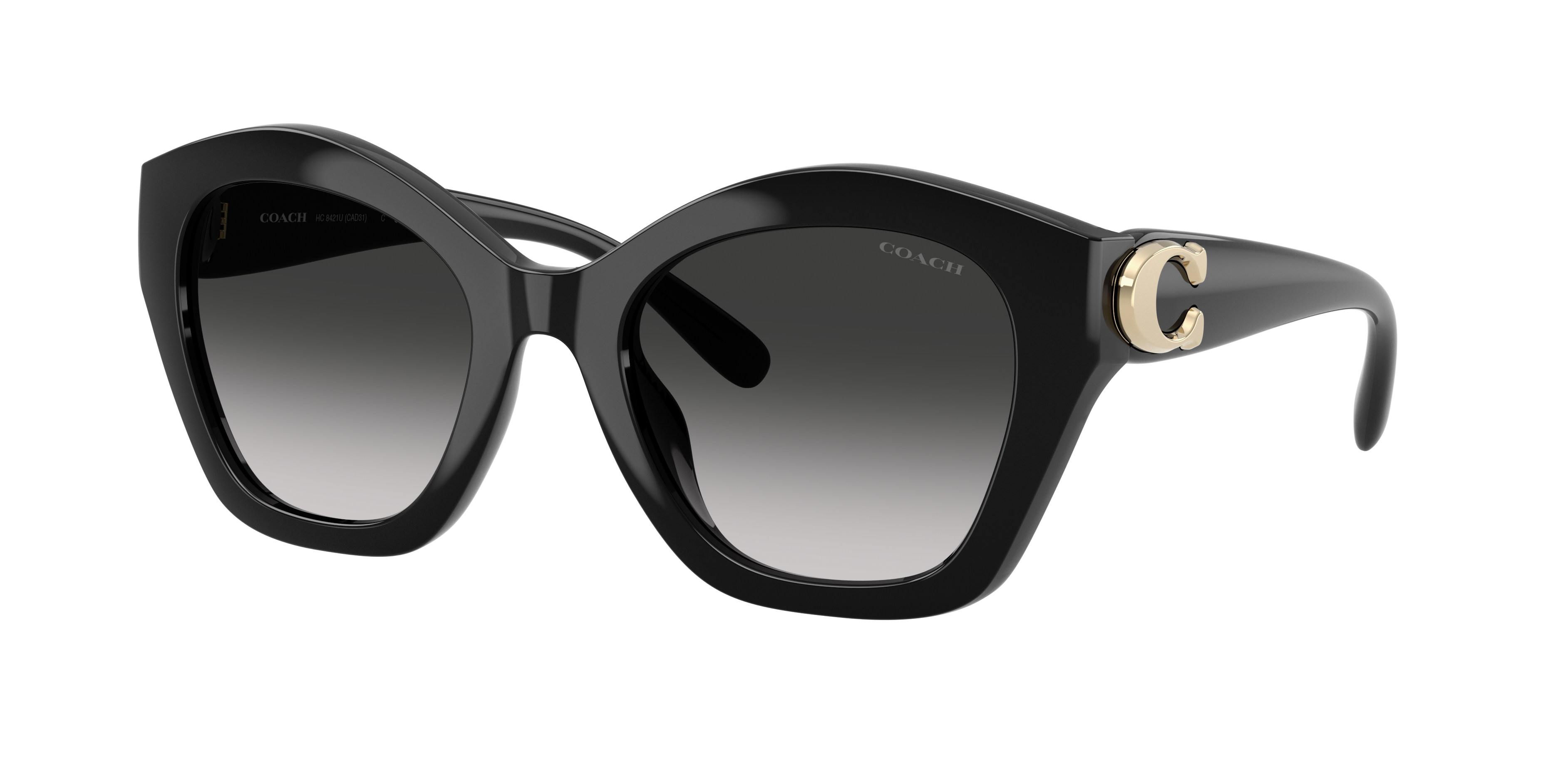 Coach Woman Sunglass CAD31 -  Frame color: Black, Lens color: Grey Gradient
