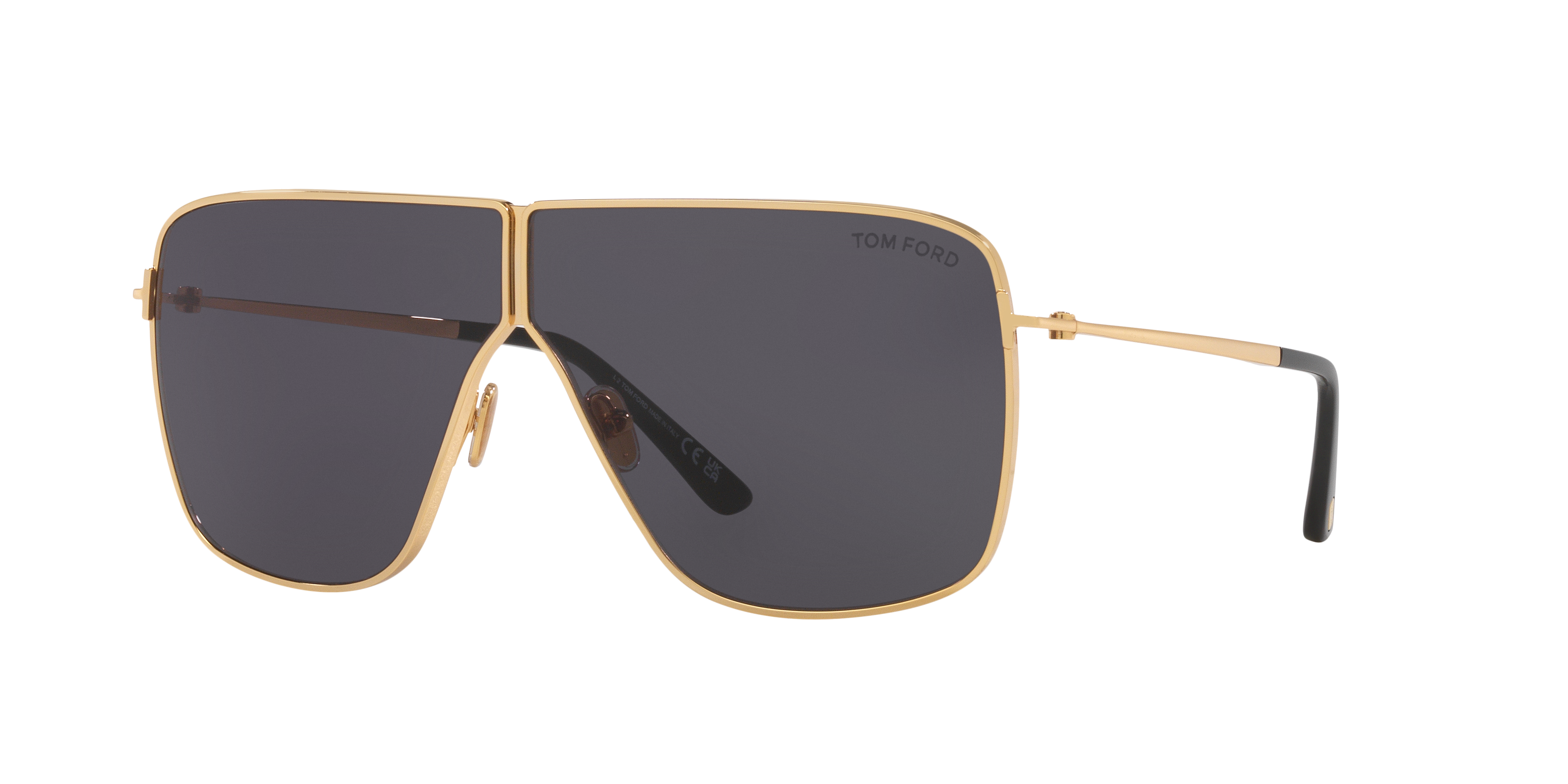 Tom Ford Huxley XXL (68 - 03) with Grey lenses and Gold frame