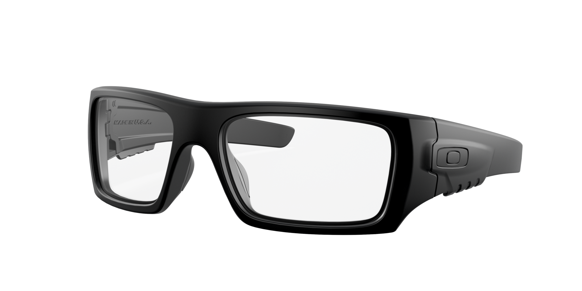 Oakley Mann Sunglass Standard Issue Det Cord PPE Industrial Safety - Rahmenfarbe: Matt Schwarz, Linsenfarbe: Klar