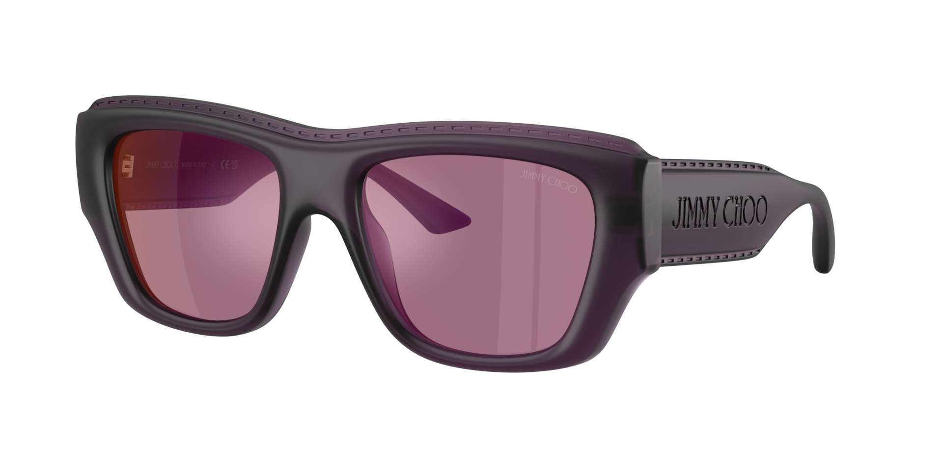 Jimmy Choo Woman Sunglass JC6003U -  Frame color: Transparent Prune, Lens color: Violet Mirror Pink