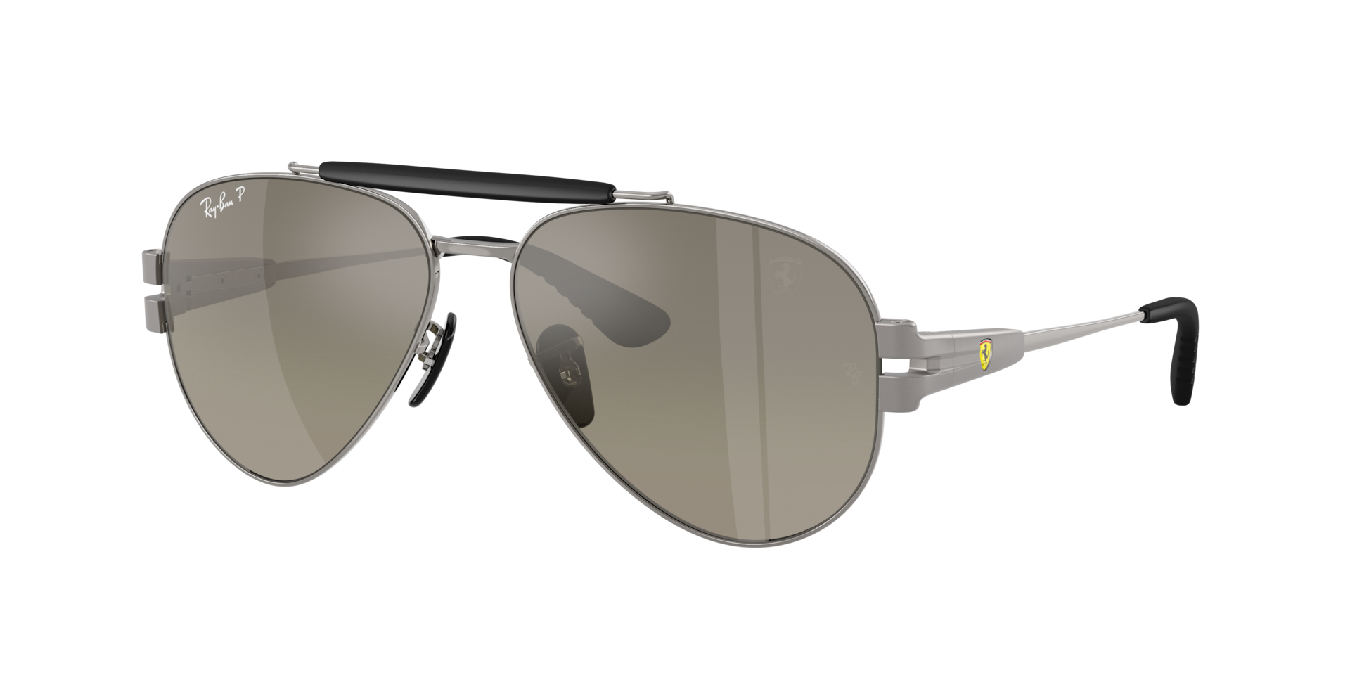 Ray-Ban Unisex Sunglass RB3762M Scuderia Ferrari Collection Polarized+ Lenses -  Frame color: Gunmetal, Lens color: Grey Gradient Polarised+