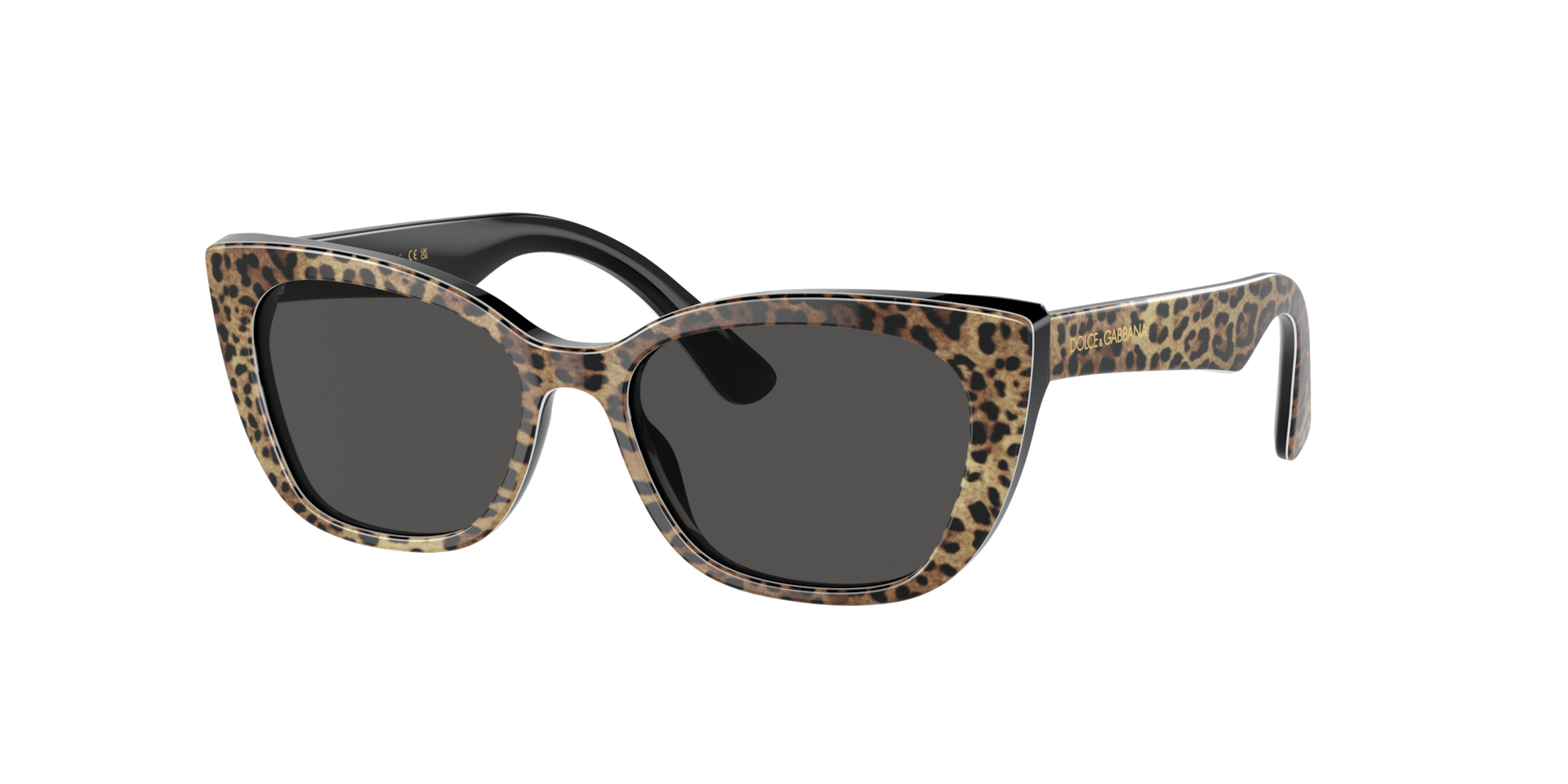 Dolce&Gabbana Unisex Sunglass DX4427 Kids - Rahmenfarbe: Leo Braun/Schwarz, Linsenfarbe: Dunkelgrau