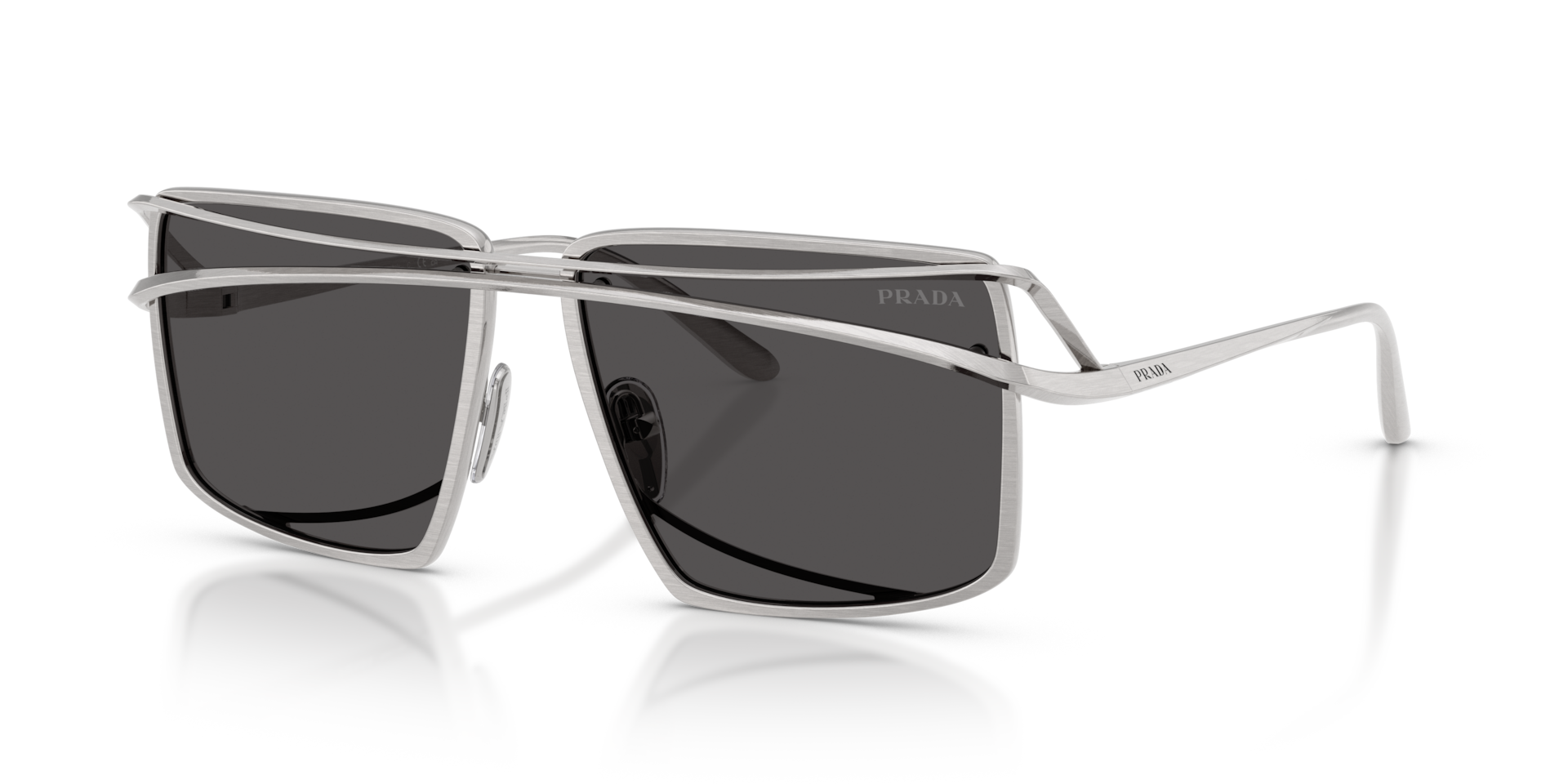 Prada PR C55S XL (58 - 15) with Grey lenses and Silver frame