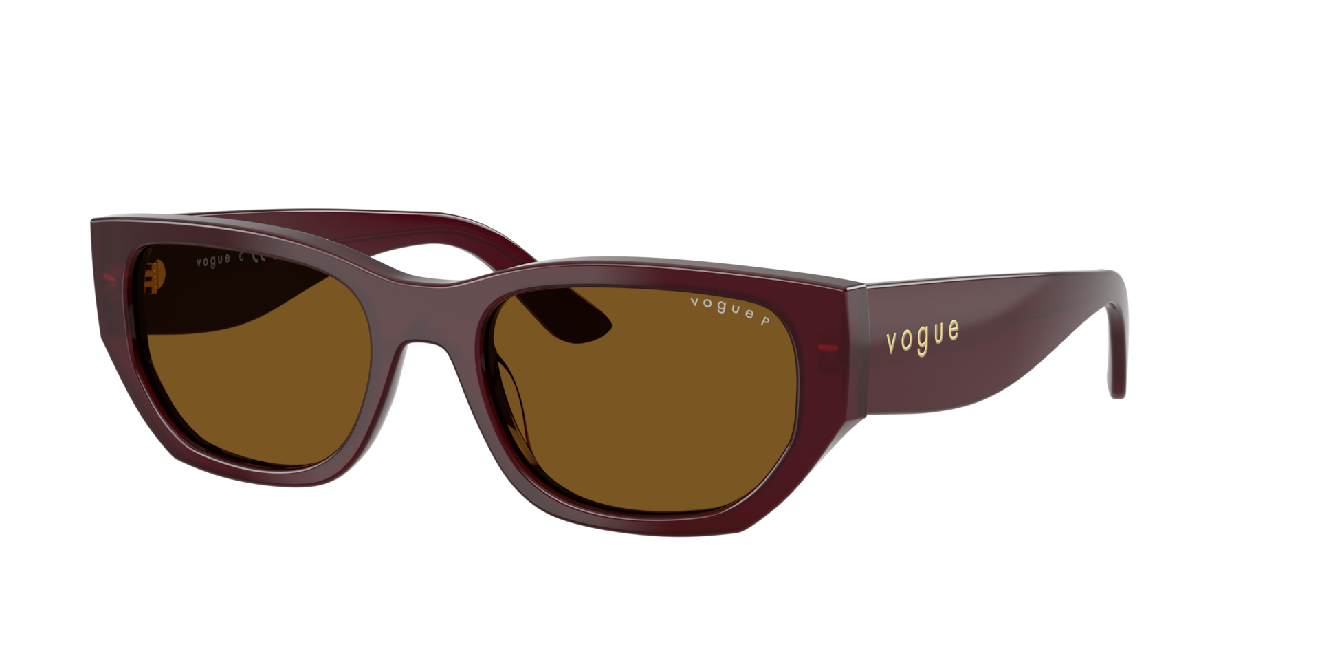 Vogue Eyewear Brown Woman Vo5586s 328483 Sunglasses Acetate Red Squared Polarized - Image 2