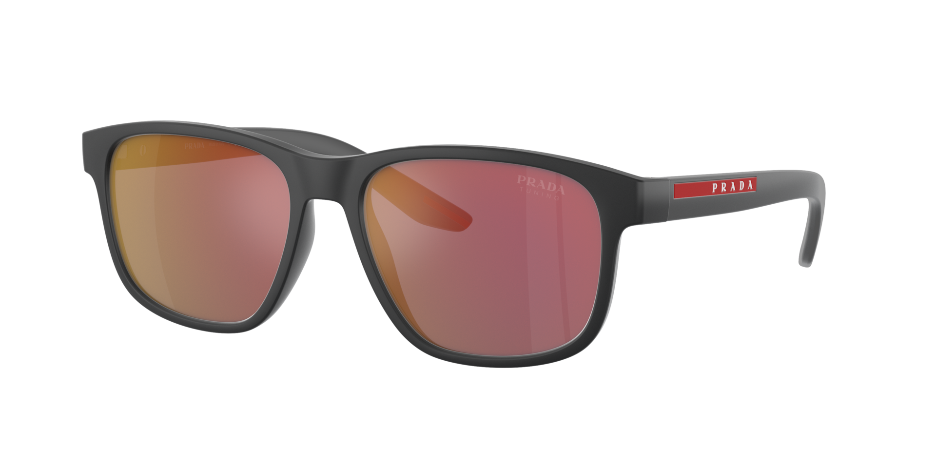 Prada Linea Rossa Man Sunglass PS 06YS -  Frame color: Grey Rubber, Lens color: Dark Grey Mirror Red