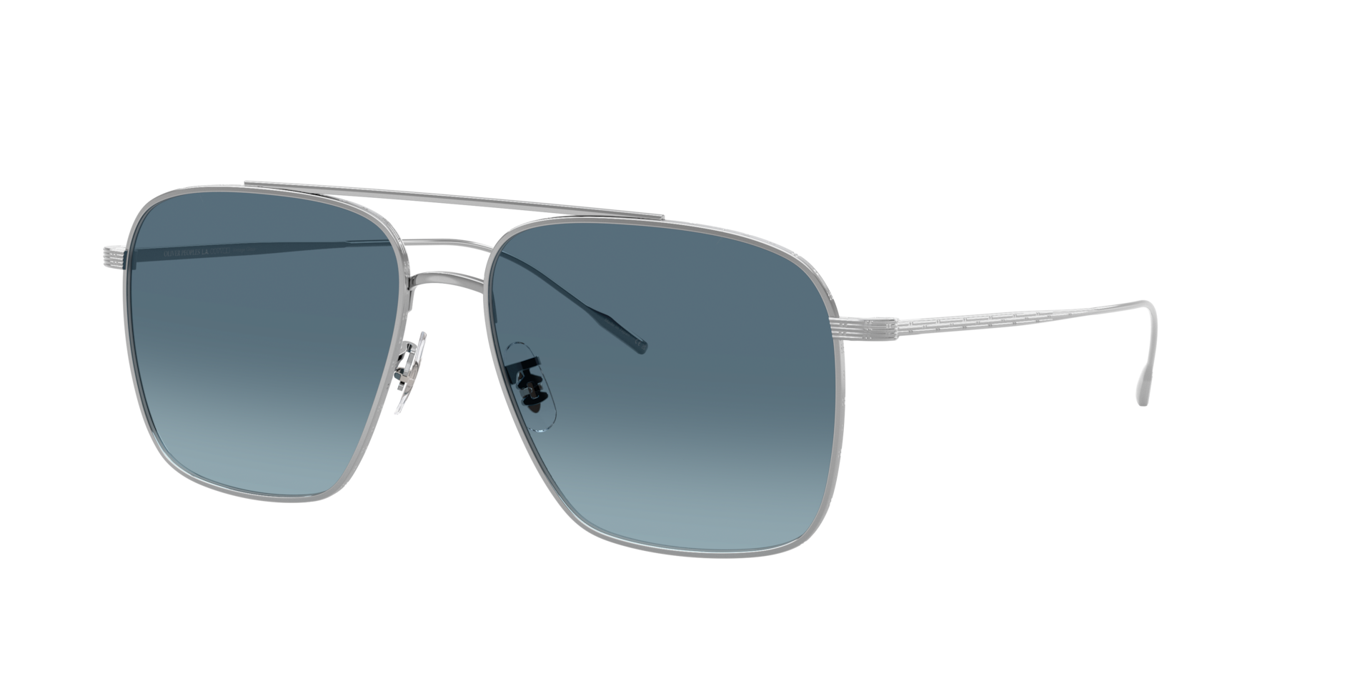 Oliver Peoples Unisex Sunglass OV1320ST Dresner - Rahmenfarbe: Silber, Linsenfarbe: Marineblau Verlaufstönung