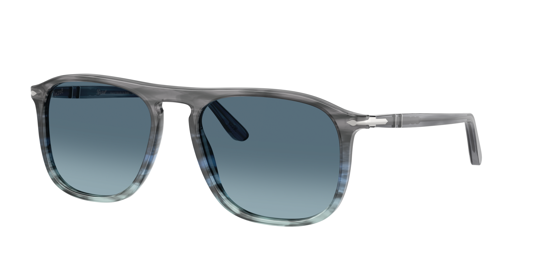 Persol Unisex Sunglass PO3392S -  Frame color: Striped Grey Gradient Blue, Lens color: Azure Gradient Blue
