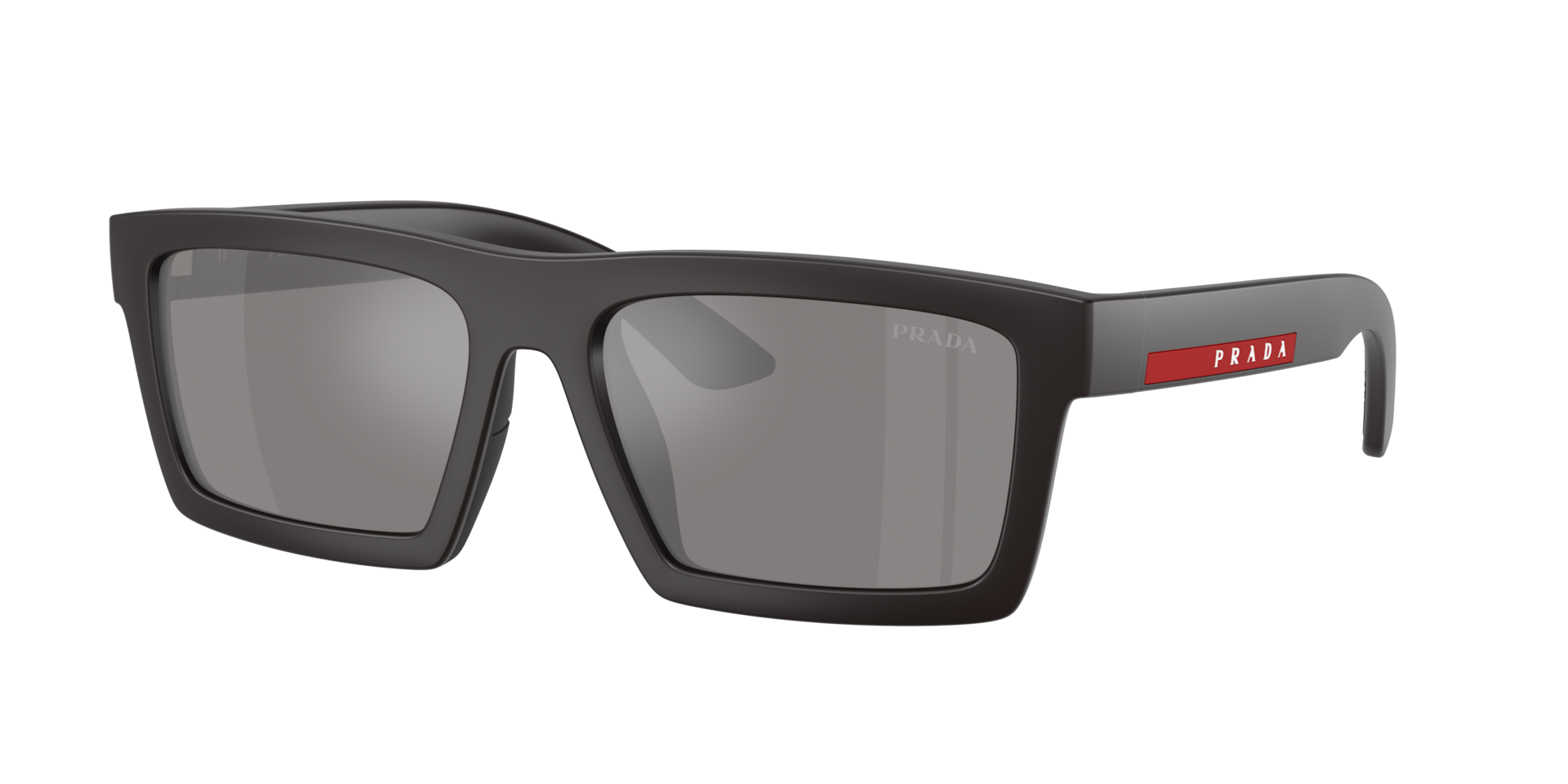 Prada Linea Rossa Man Sunglass PS A07S -  Frame color: Matt Grey/Black Rubber, Lens color: Grey Mirror Silver