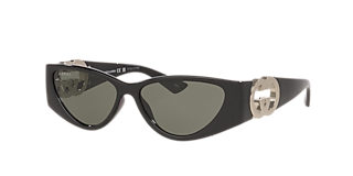 Gucci GG1494S M (57 - 17) com Lentes Cinza e Armação Preto
