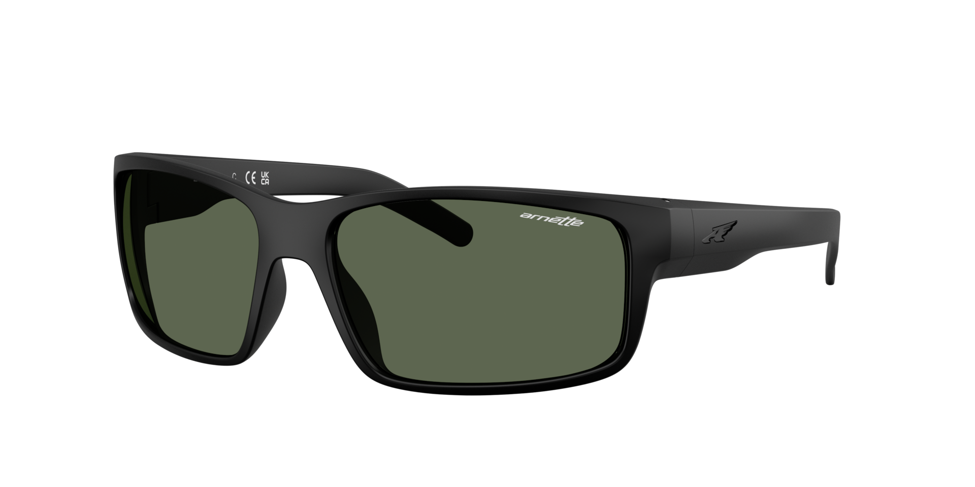 Arnette Mann Sunglass Fastball - Rahmenfarbe: Matt Schwarz, Linsenfarbe: Dunkelgrün