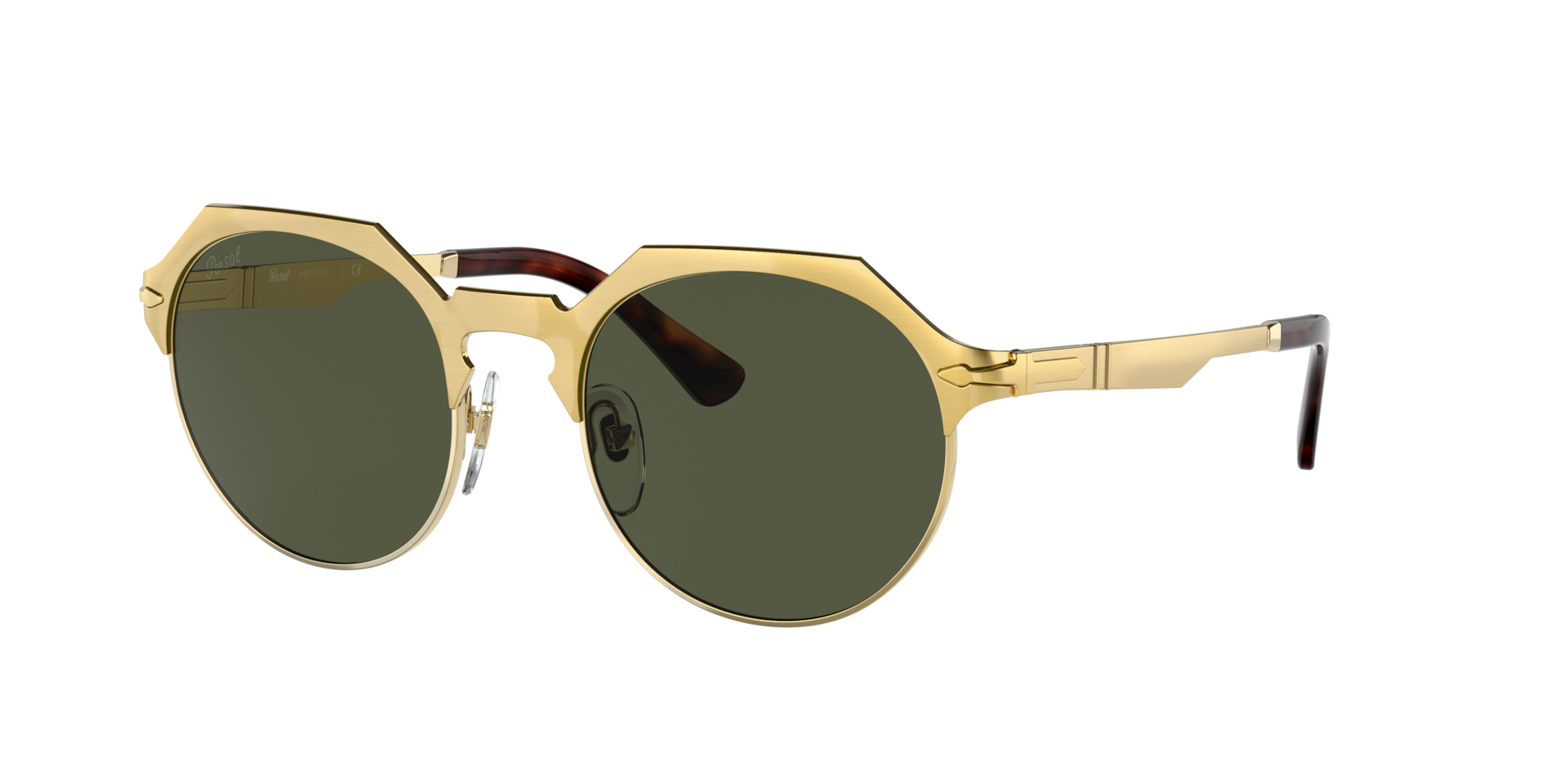 Persol Unisex Sunglass PO2488S - Couleur du Monture Or Brush Couleur de Lentille Vert 130 €