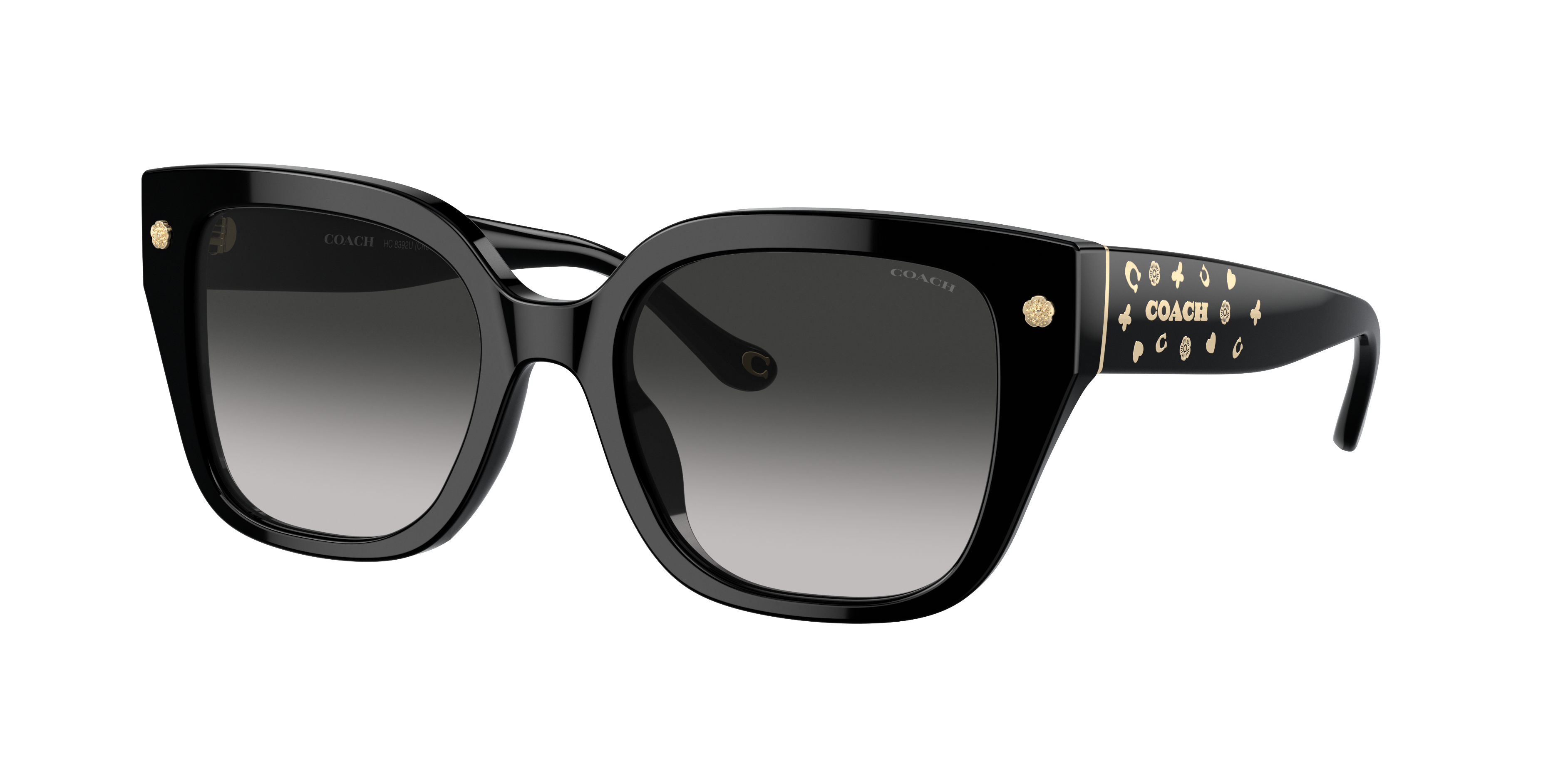 Coach Woman Sunglass CR611 -  Frame color: Black, Lens color: Grey Gradient