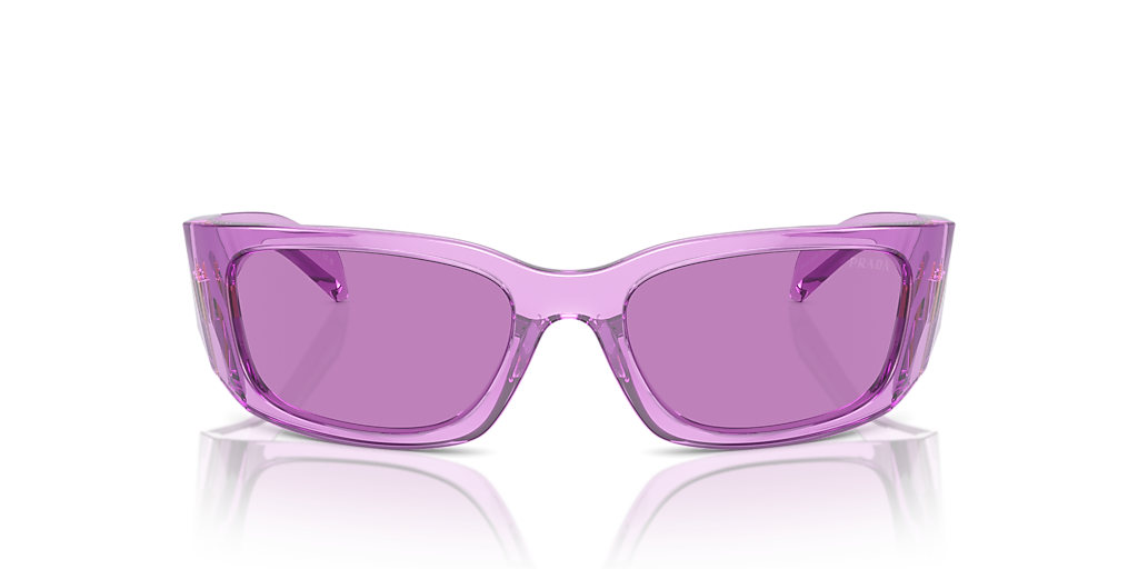 Prada PR A14S L (60 - 18) with Violet lenses and Transparent frame