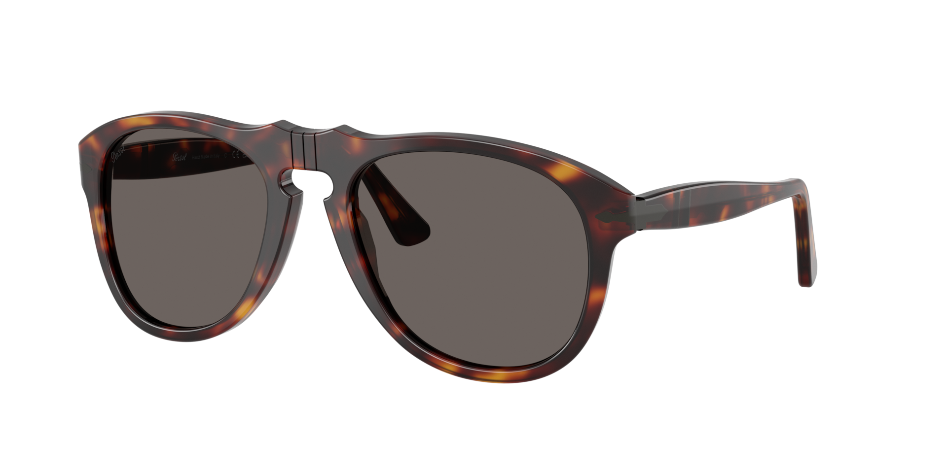 Persol Unisex Sunglass PO0649NE - Total Black Arrow -  Frame color: Havana, Lens color: Dark Grey