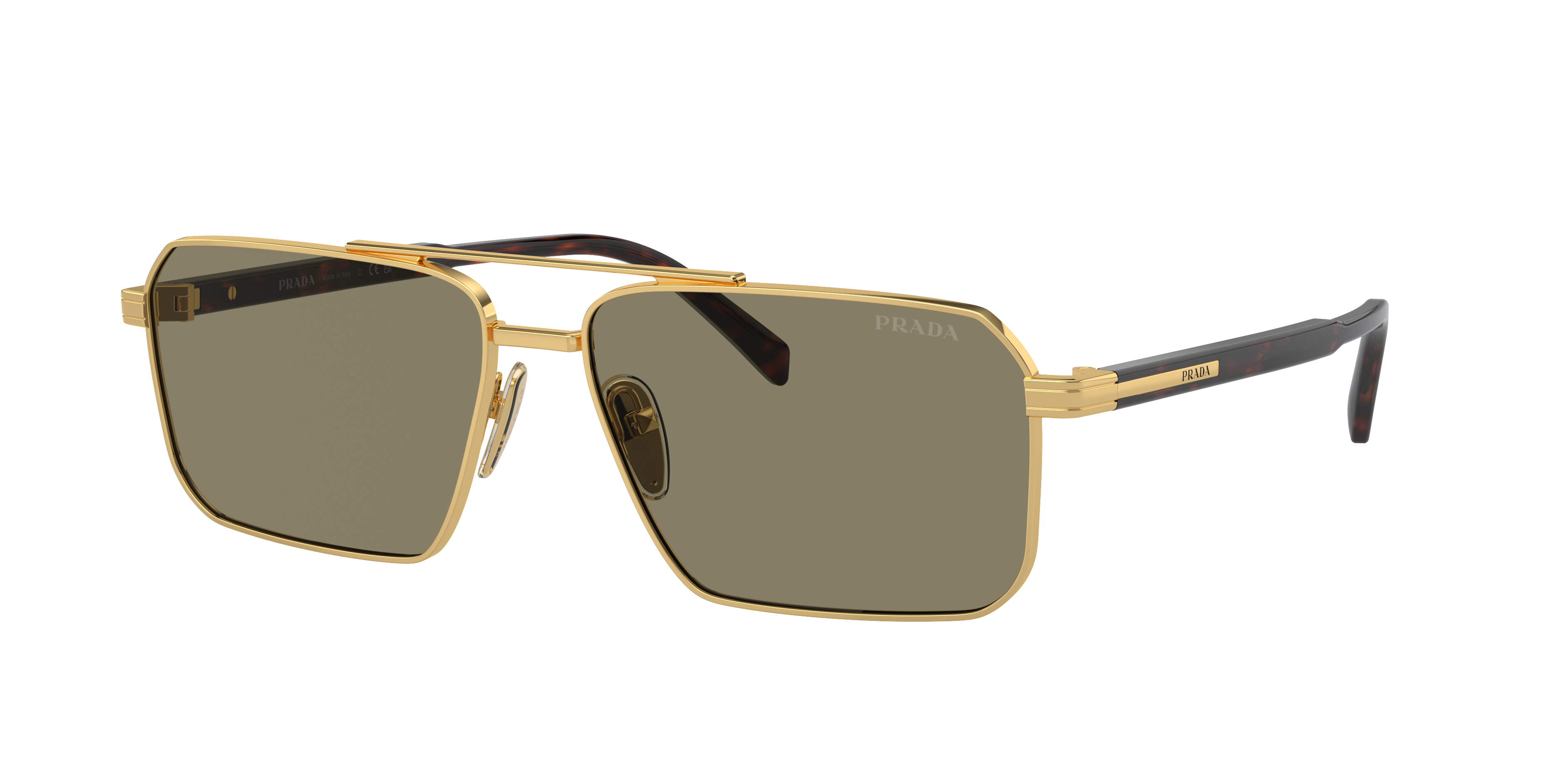 Prada PR A57S XL (61 - 15) with Brown lenses and Gold frame
