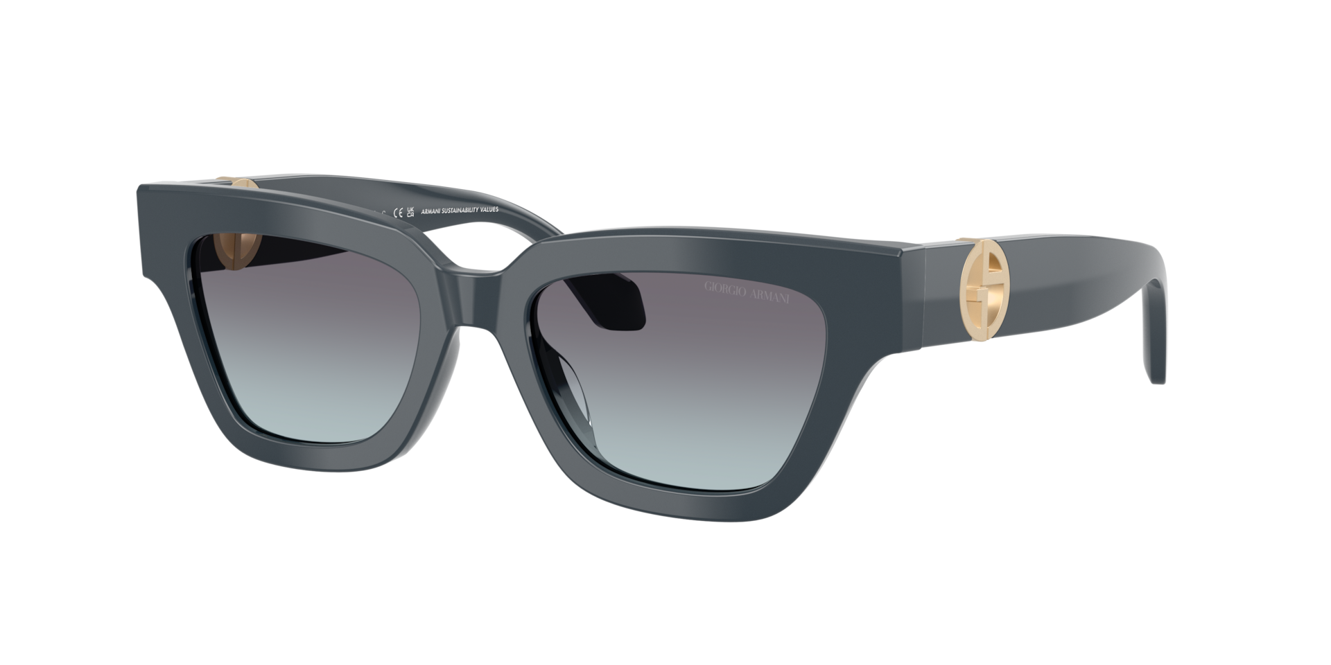 Giorgio Armani Women's Blue Woman Ar8246u 630919 Sunglasses Acetate Cat Eye Normal Shaded - Image 2