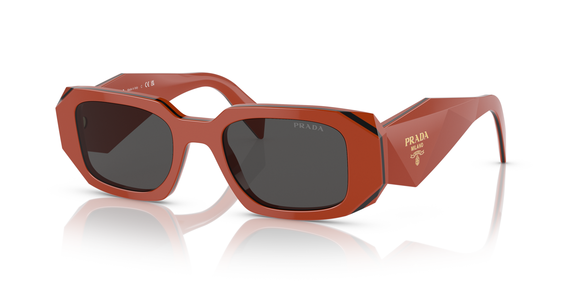 Prada PR 17WS S (49 - 20) with Grey lenses and Orange frame