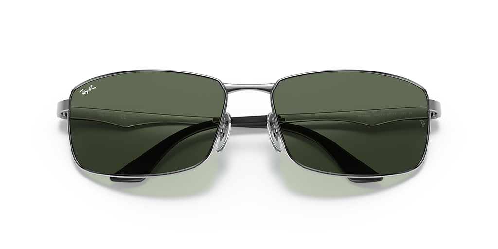 Ray-Ban RB3498 XXL (61 - 17) with Green lenses and Grey frame