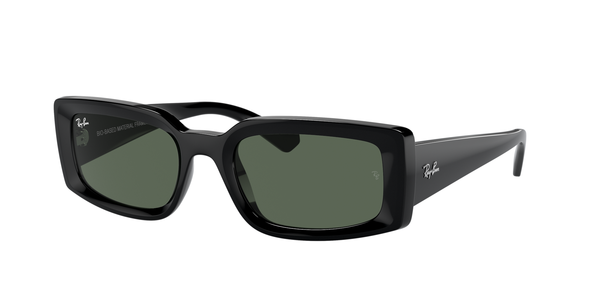 Ray-Ban Unisex Sunglass Kiliane Bio-Based -  Frame color: Black, Lens color: Dark Green