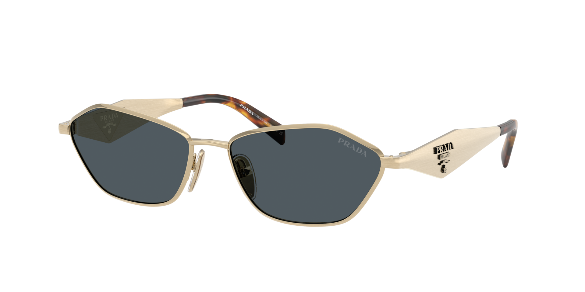 Prada Woman Sunglass PR D50S -  Frame color: Pale Gold, Lens color: Dark Grey