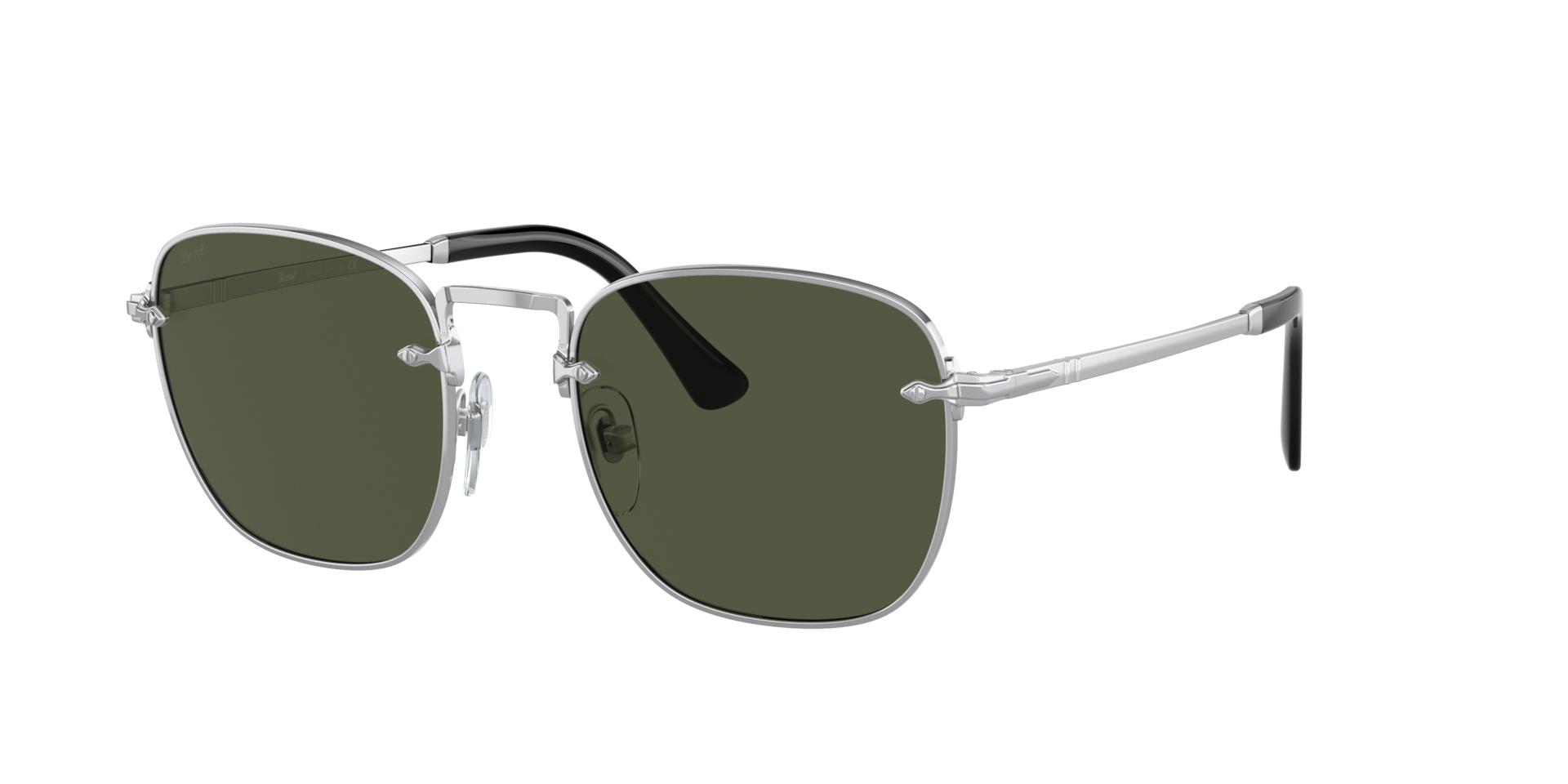 Persol Homme Sunglass PO2490S - Couleur du Monture Argent Couleur de Lentille Vert 110 €