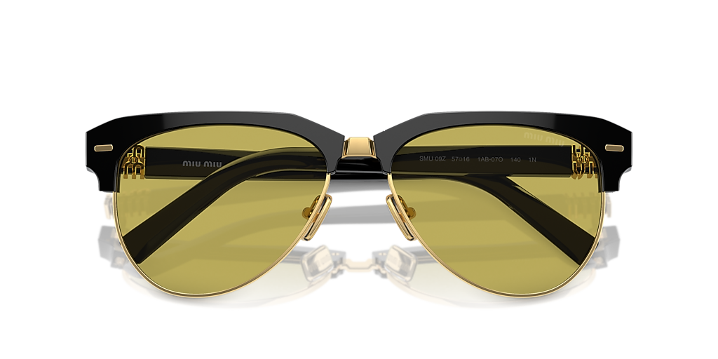mi-mu＊ Miu Miu MU 09ZS L (57 - 16) with Green lenses and Black frame