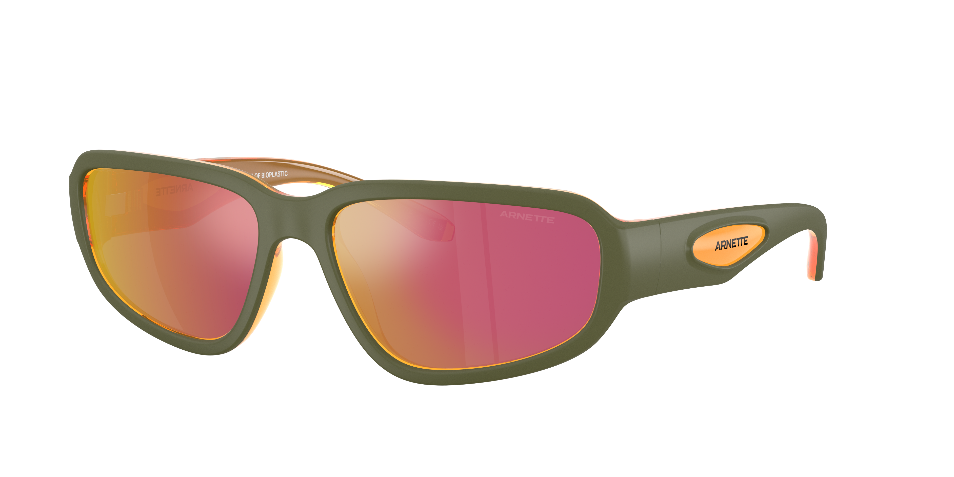 Arnette Man Sunglass Goodle -  Frame color: Military/Transparent Orange, Lens color: Grey Mirror Orange/Yellow