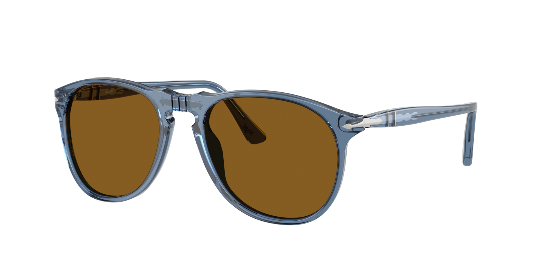Persol Homme Sunglass PO9649S - Couleur du Monture Bleu marine transparent Couleur de Lentille Cristal Marron 196 €