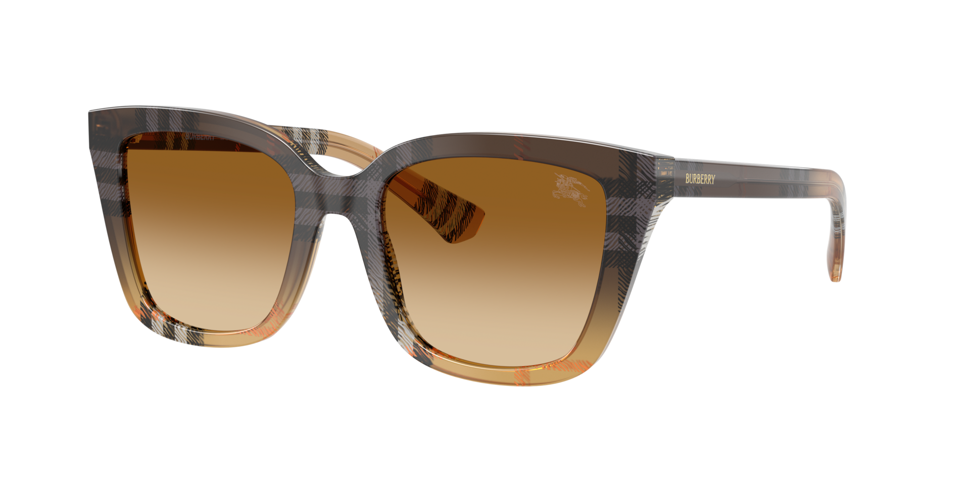 Burberry Vrouwelijk Sunglass BE4487 -  Framekleur: Check Gradient Sand, Lenskleur: Bruin Gradiënt
