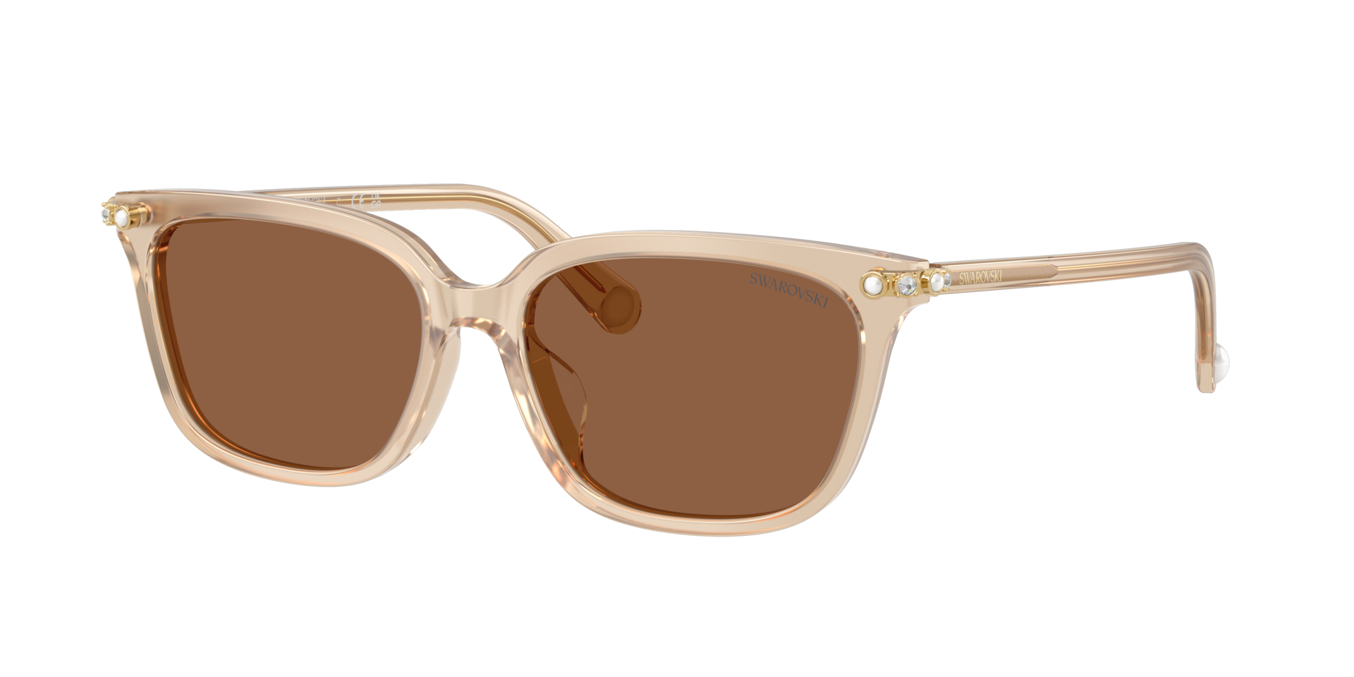 Swarovski Woman Sunglass SK6064D -  Frame color: Milky Beige, Lens color: Bronze