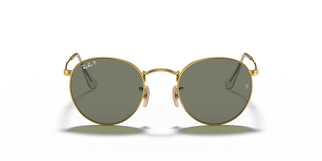 Ray-Ban Round Metal S (50 - 21) with Green lenses and Gold frame