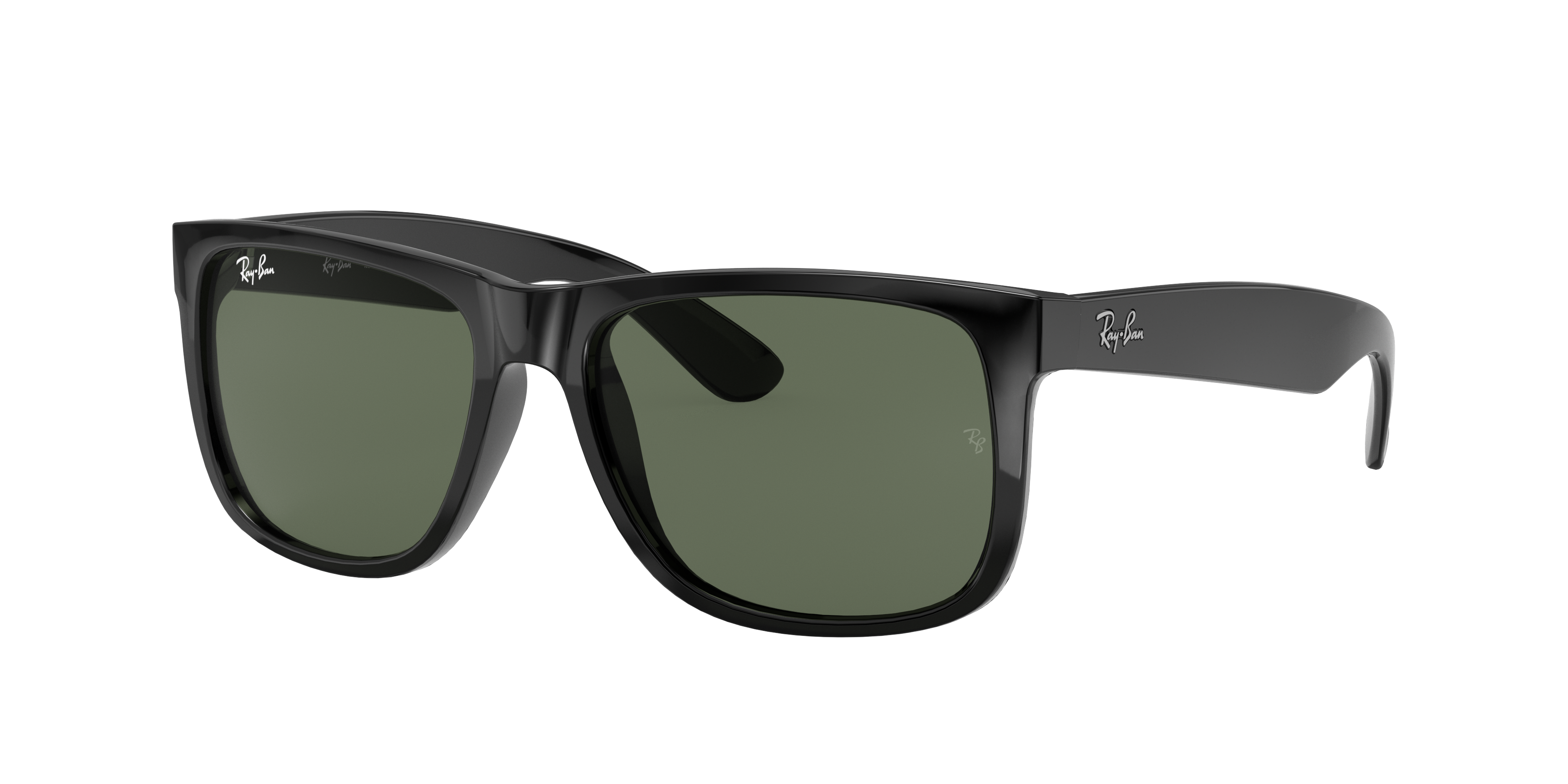 Ray-Ban Justin Classic S (54 - 16) with Green lenses and Black