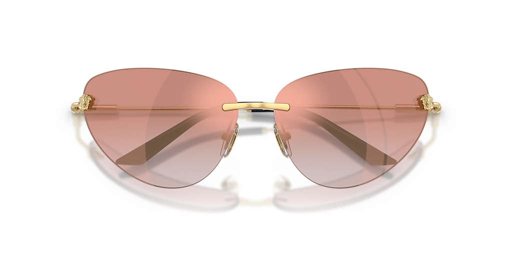 ヴィ Versace VE2281 XXL (64 - 13) with Pink lenses and Gold frame
