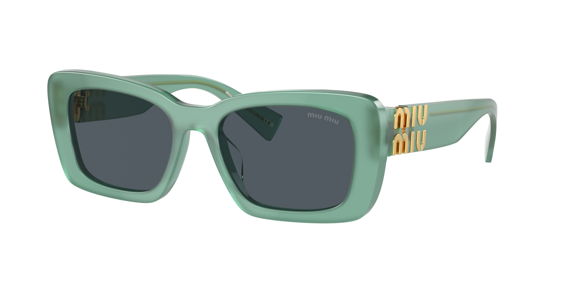 Miu Miu Woman Sunglass MU 07YS -  Frame color: Opal Anise, Lens color: Dark Grey