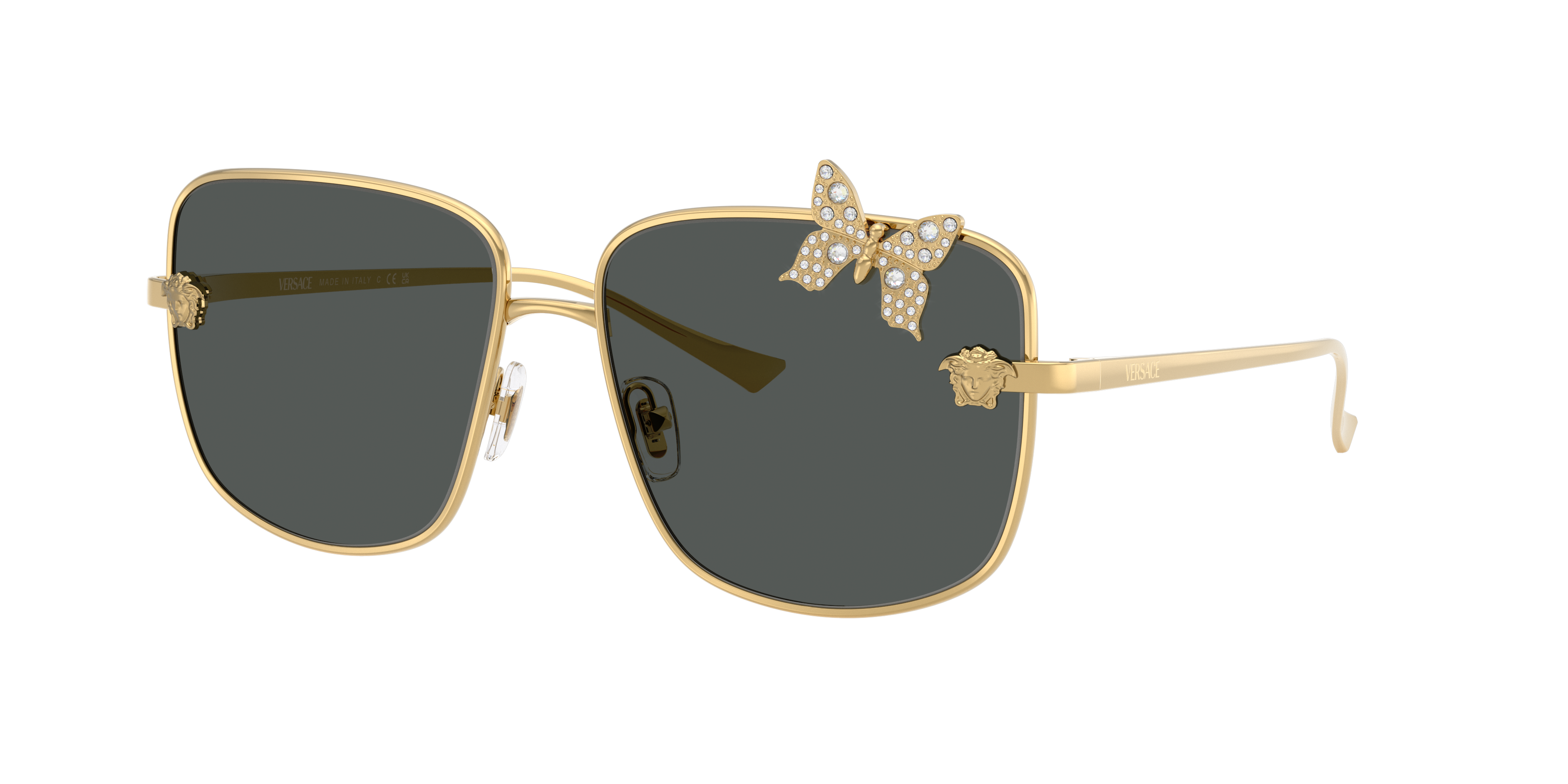 Versace Woman Sunglass VE2282 -  Frame color: Gold, Lens color: Dark Grey