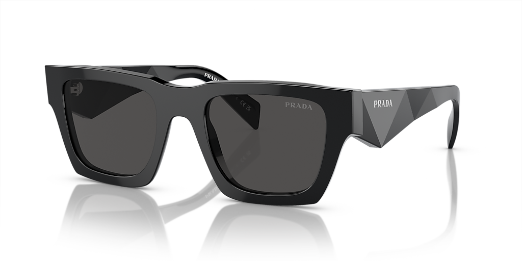 Prada PR A06S M (50 - 21) com Lentes Cinza e Armação Preto