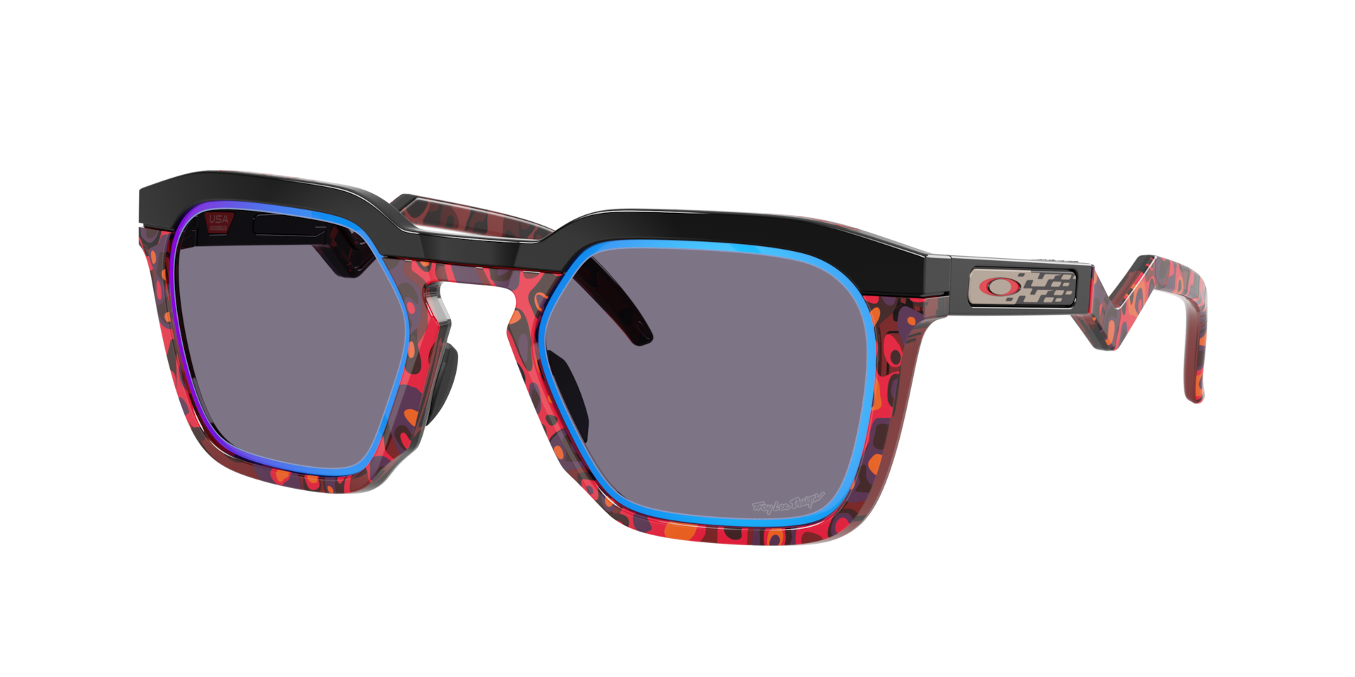 Oakley Unisex Sunglass HSTN SQ Troy Lee Designs Series - Couleur du Monture: Noir poli, Couleur de Lentille: Prizm Gris