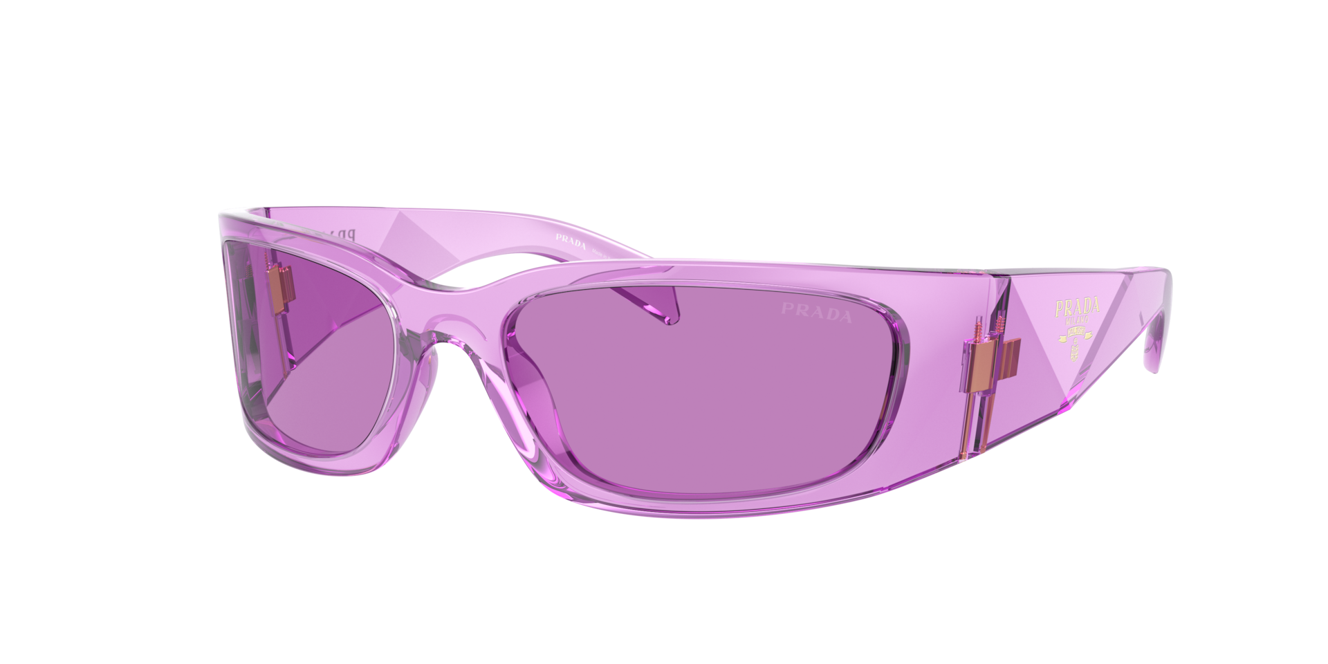 Prada PR A14S L (60 - 18) with Violet lenses and Transparent frame