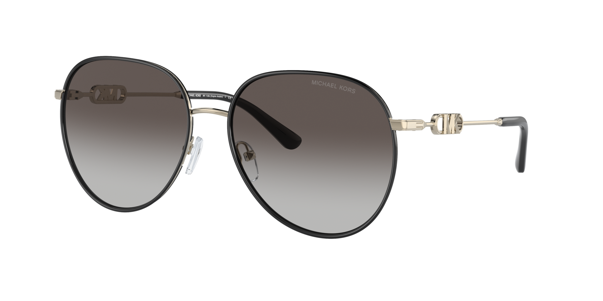 Michael Kors Femme Sunglass Empire - Couleur du Monture Dor clairNoir Couleur de Lentille Dgrad Gris fonc 100 €