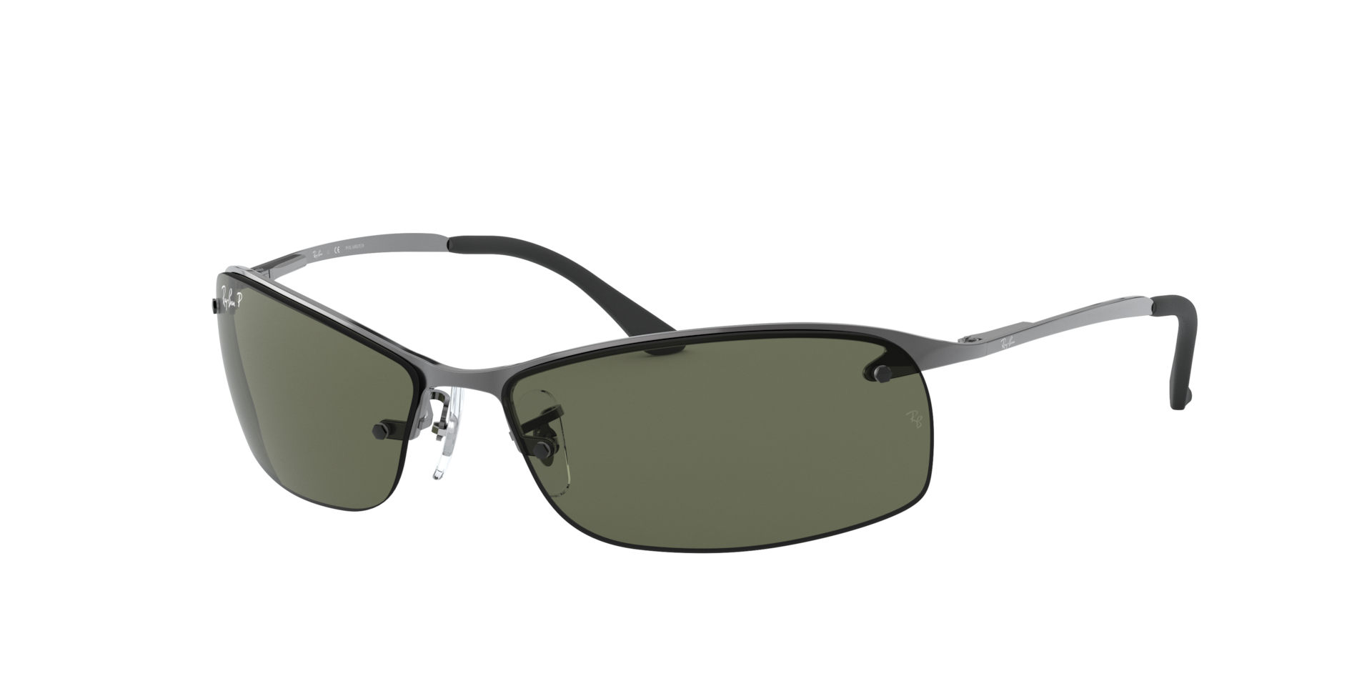 Ray-Ban RB3183 004/9A Sonnenbrille für Herren, rechteckige polarisierte Gläser in Grau, silberner Metallrahmen, Größe Groß - Image 13