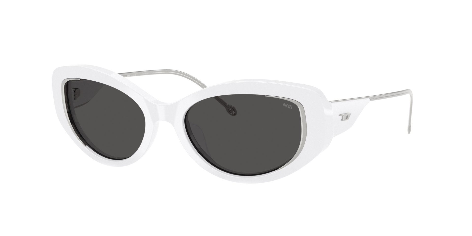 Diesel Femme Sunglass DL2001MU - Couleur du Monture Blanc brillant Couleur de Lentille Gris fonc 190 €