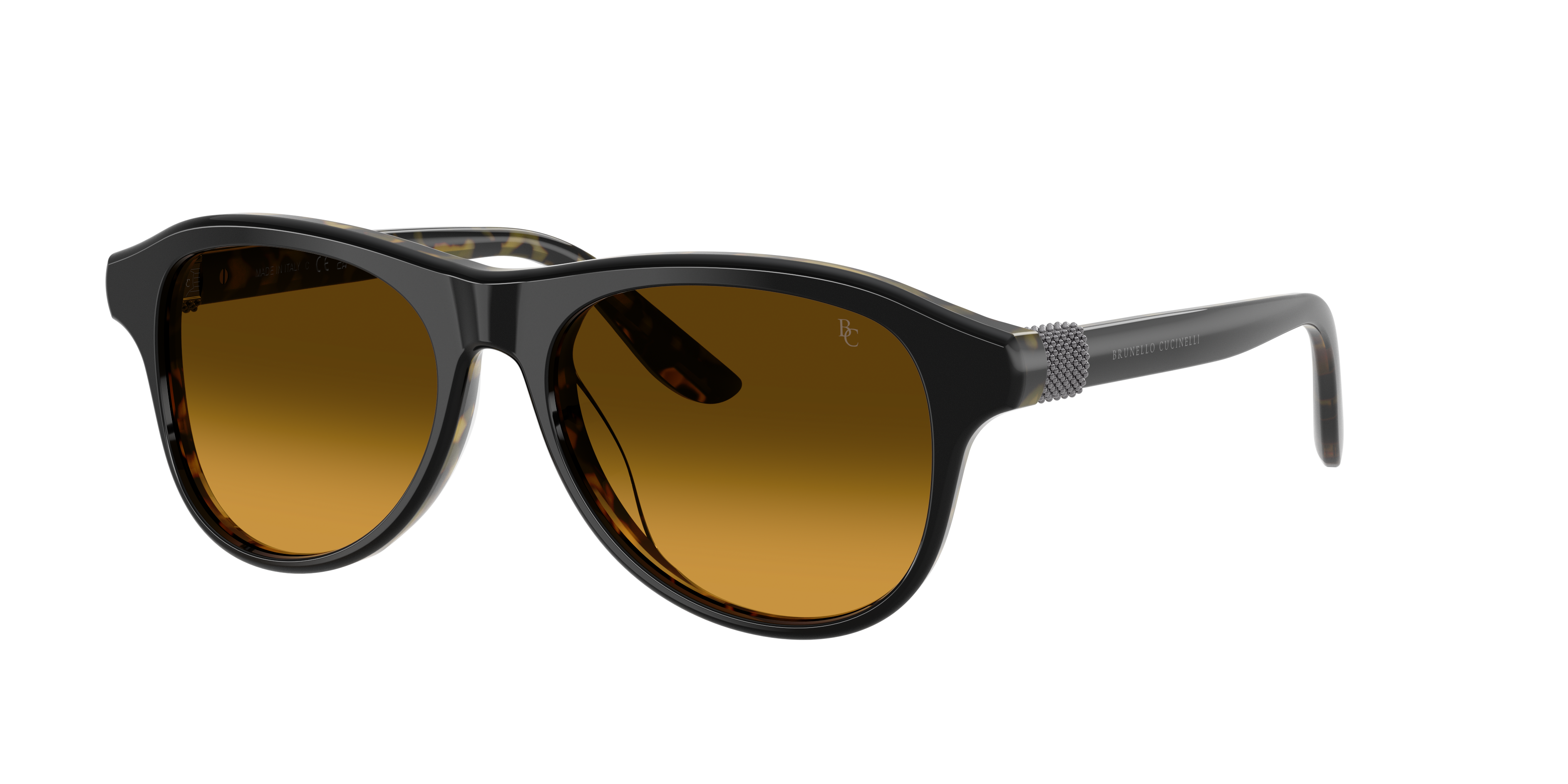Brunello Cucinelli Woman Sunglass BC4015S -  Frame color: Black/Havana, Lens color: Amber