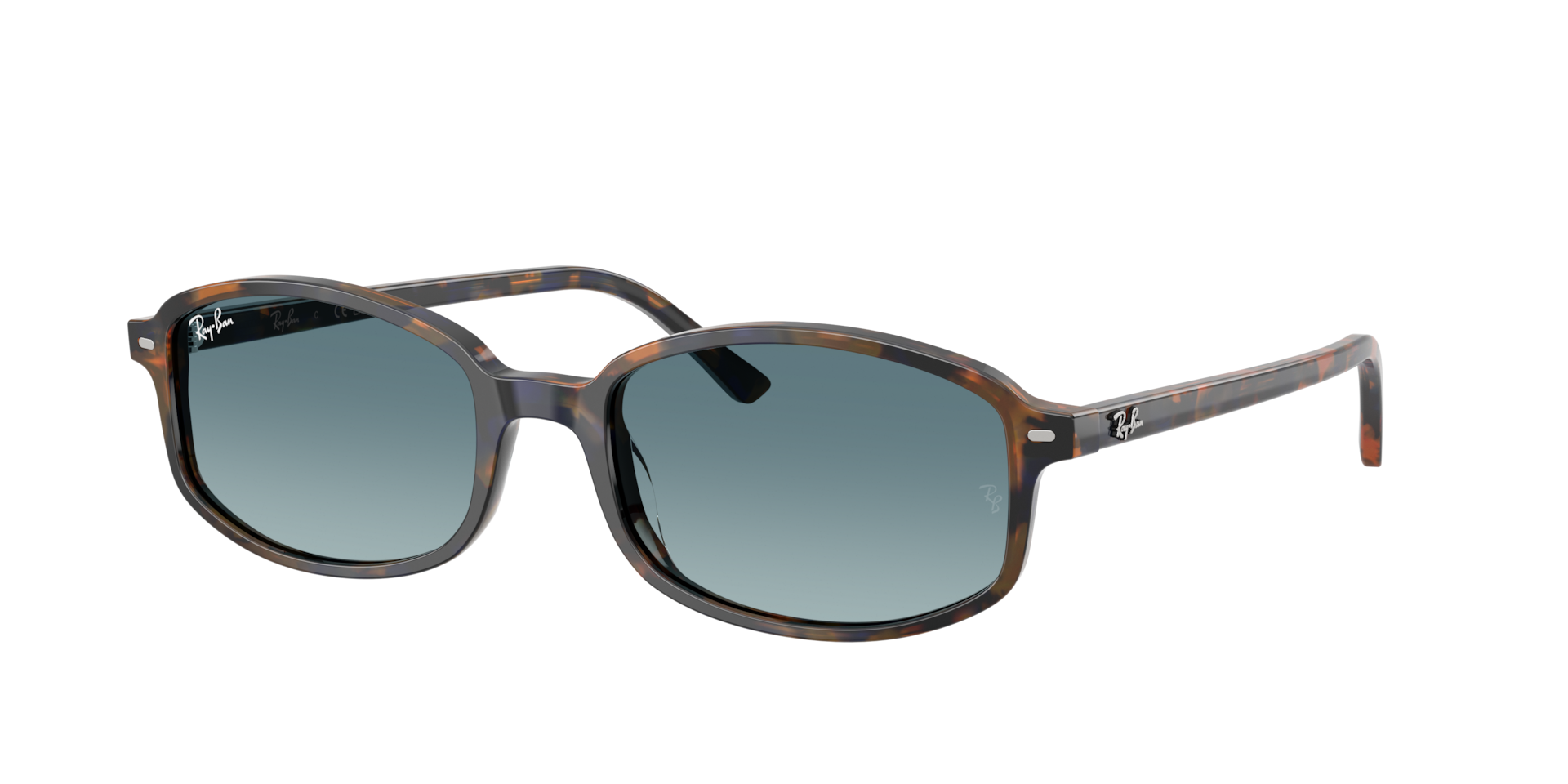 Ray-Ban Unisex Sunglass Sam -  Frame color: Yellow & Blue Havana, Lens color: Blue Gradient Grey