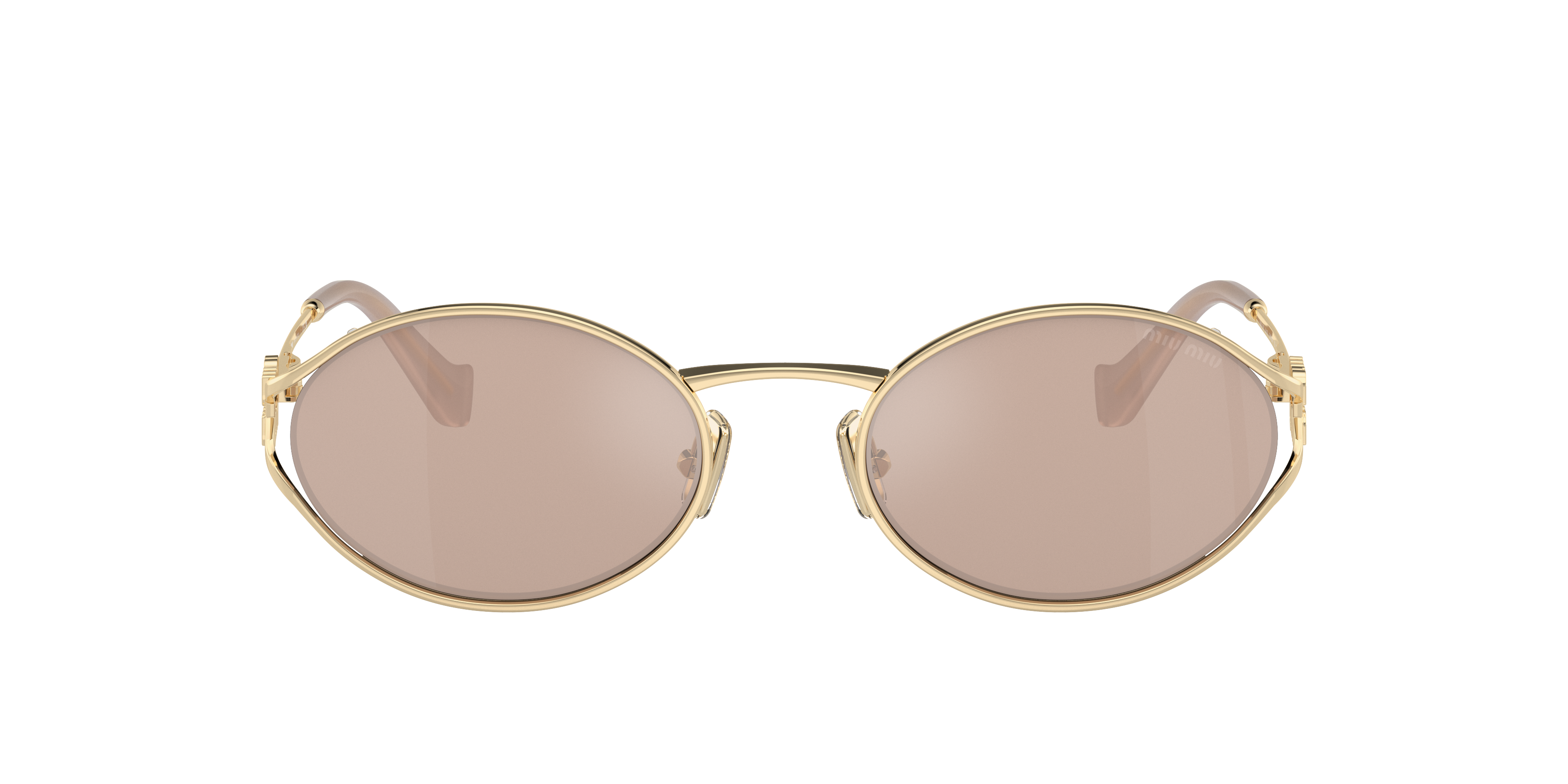 miu. Miu Miu MU 52YS L (54 - 21) com Lentes Rosa e Armação Ouro