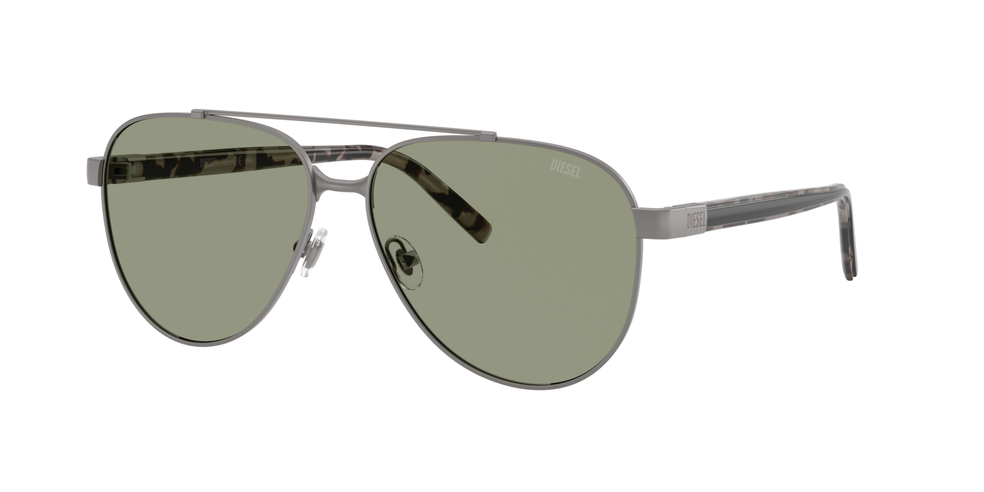 Diesel Unisex Green Dl1021 1045/2 Sunglasses Metal Grey Pilot Normal - Image 2
