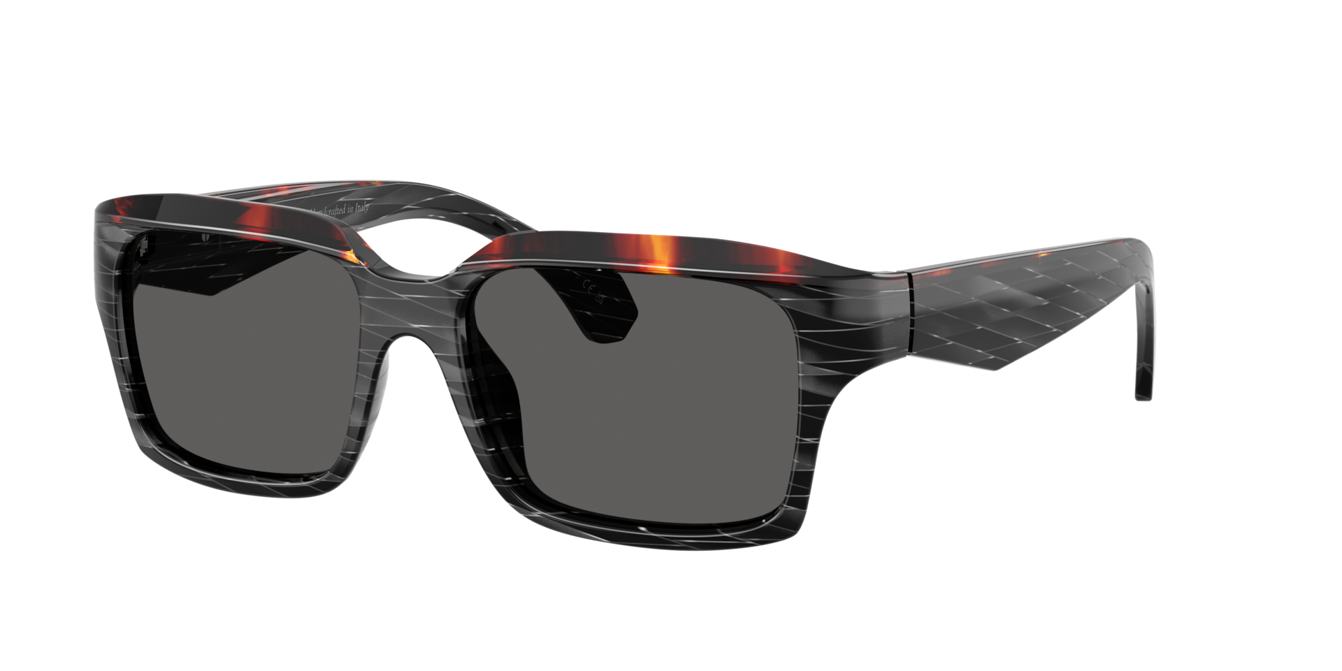 Alain Mikli Man Sunglass A05527 -  Frame color: Havana Flames/Black Rhombus, Lens color: Dark Grey